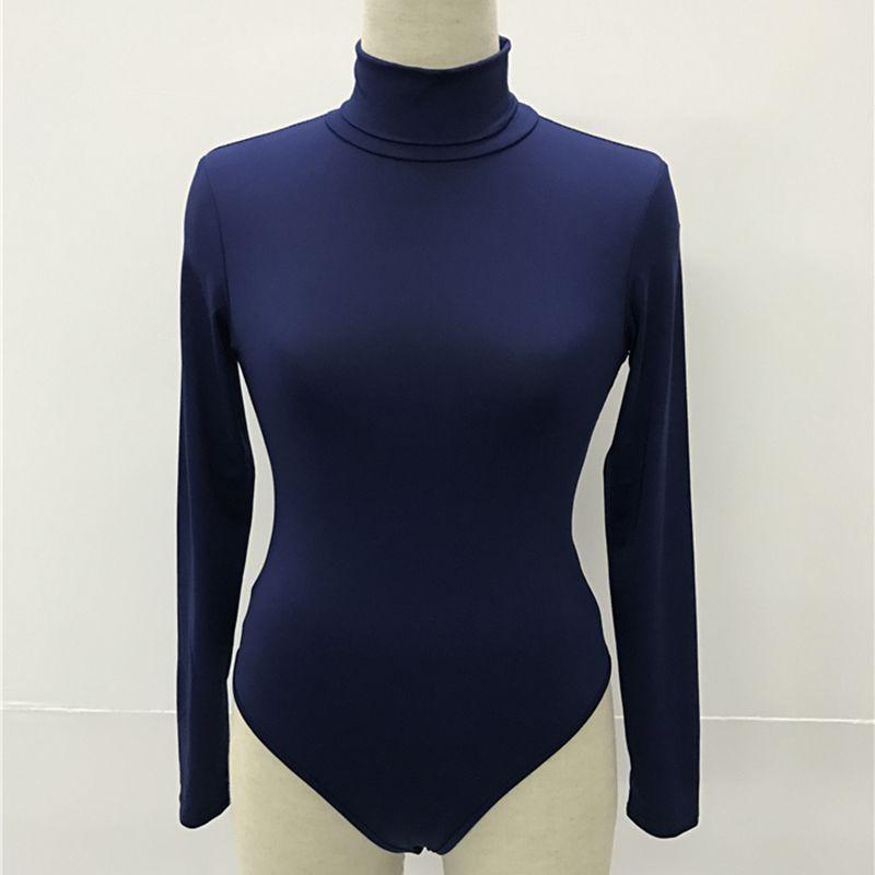 Winter Turtleneck Women Long Sleeve Basic Bodysuit Stretch Solids Tshirt Top