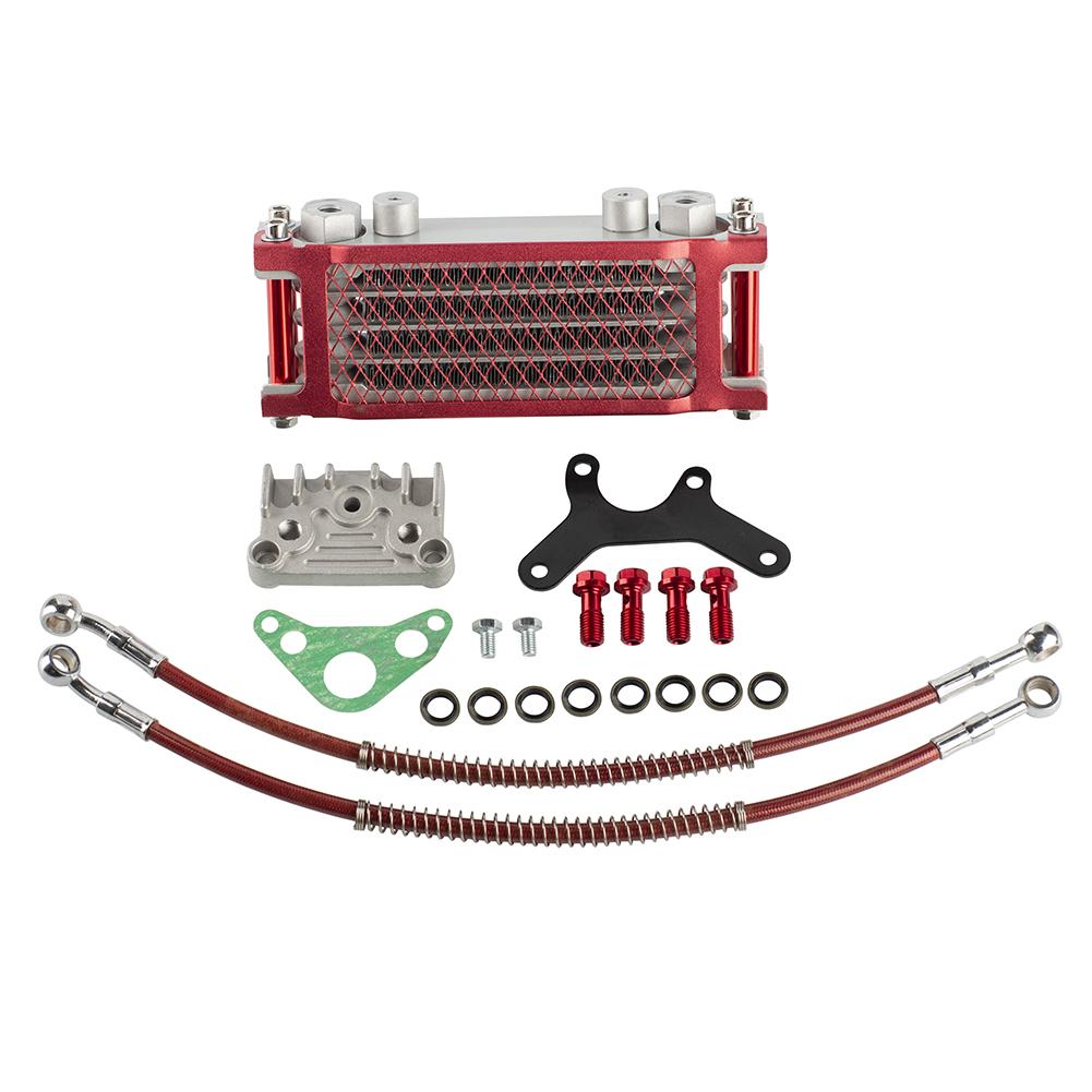 

Motorcycle Oil Cooler Oil Radiator Kit For Honda Monkey Yamaha Kawasaki 50cc-140cc Pit Dirt Bike Scooter Moped Enduro Motocross 140CC-REDRED