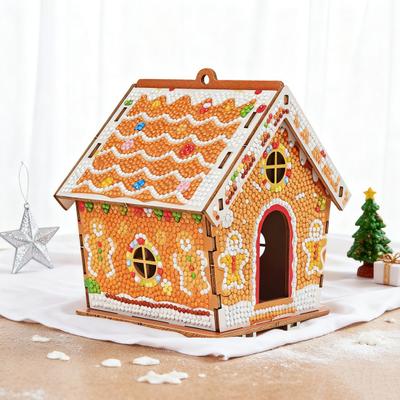 Yousheng Christmas Tree Decoration Gingerbread House Wooden DIY Puzzle Set Family Holiday Tree Ornament Home Decor