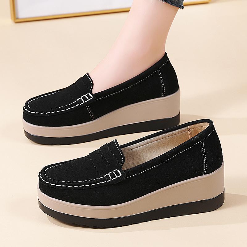 Dámské platformové mokasíny Lady Creepers Boty Silná podrážka Ležérní nazouvací Zvýšení výšky Nízké boty