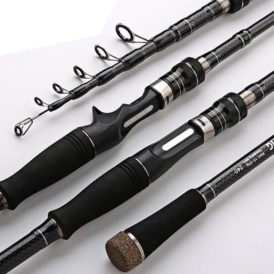 Neue Carbon-Teleskop-Köderstange 1,8 M 2,1 M 2,4 M 2,7 M 3 M EVA-Griff Spinning Rod/Casting Angelrute Jigging Angelgerät