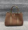New 30CM Canvas with Genuine Leather First-layer Cowhide Garden Bag Portable Shoulder Oblique Span Women's Bag