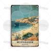 Maghreb Travel Cityscape Metal Sign Tunisia Alger Algeria Chefchaouen Morocco Marrakesh Oran Kabylie Hammamet Tunis Gafsa Plaque