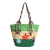 2026 New Bohemian Starfish Straw Tote Bag Women Beaded Handle Large Capacity Shoulder Bag Summer Beach Vacation Travel Handbag