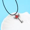 Hell Inn Cartoon Key Pendant & Winged Heart Avatar Necklace Set