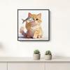 Modern Minimalist Kitten Cartoon Decorative Canvas for Living Room & Restaurant Wall Hanging