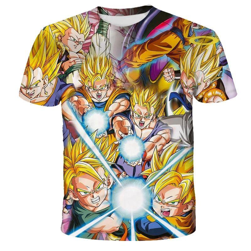 2026 Men's Dragon Ball T-shirt for Adult Summer Short Sleeved Children's Cartoon T-shirt for Boys