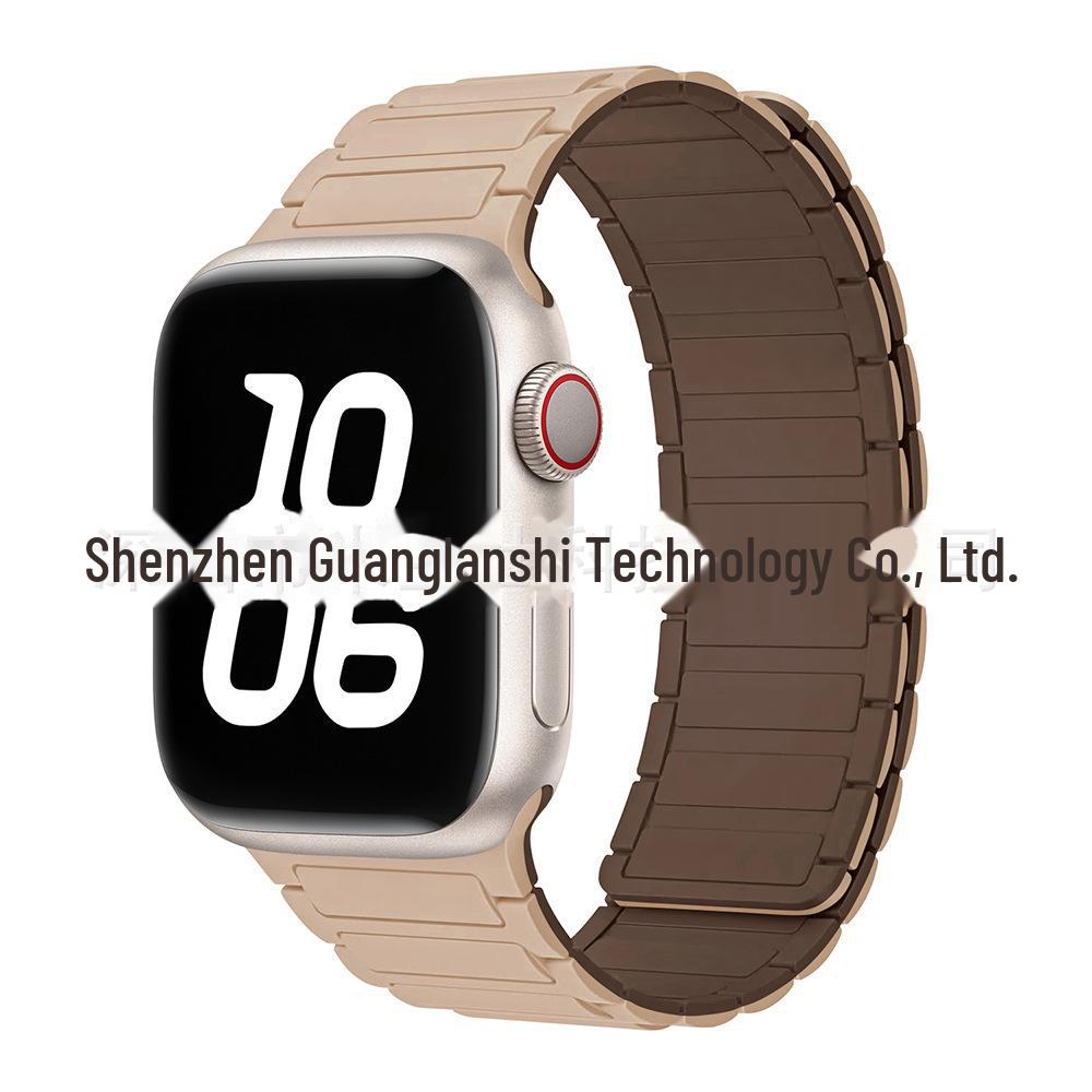 „Curea de culoare contrastantă din silicon magnetic S9 pentru Apple Watch Series 5-9”