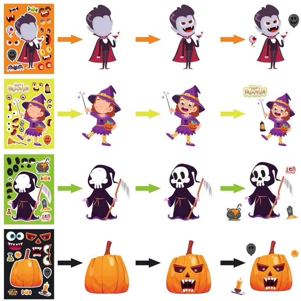 Creative Cm2304010 Cross-border Halloween Pumpkin Puzzles Fun Decoration Stickers Set
