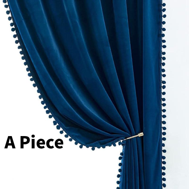 Solid Velvet Color Curtain Long Window Drapes For Living Ro Supplies Household