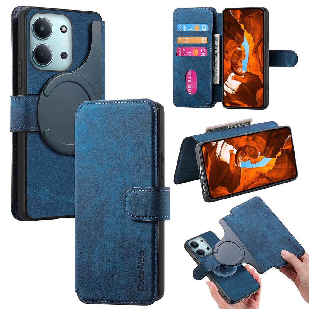 CASENEO MW-03 Detachable Wallet Case For Xiaomi Poco C85 4G (171mm)/Redmi 15C 4G (Global) (171mm) Leather + TPU Phone Cover