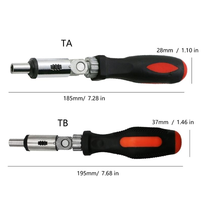 Ratchet Screwdriver 1/4inch Inside Hexagon Screwdriver 0-180 Degree Adjustable Ratchet Bit Holder Screwdriver