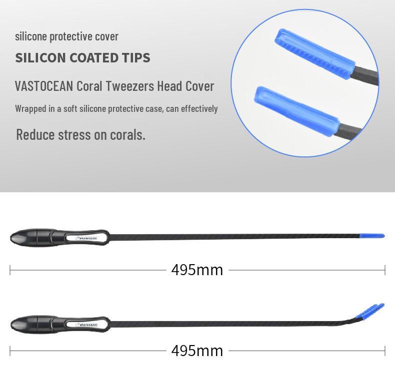 VASTOCEAN Coral Tweezers: High Carbon Fiber Floating Clamp for Aquarium – Straight & Bent Options