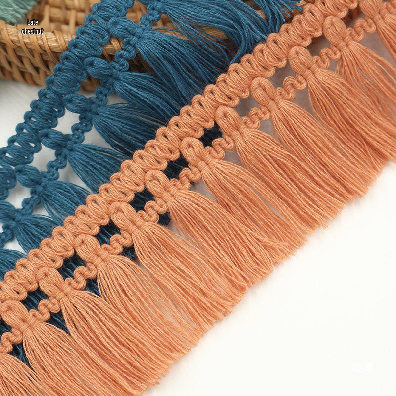 Plaid Fringe Polyester Lace Trim for Skirts, Tablecloths, DIY Bags, and Hat Accessories