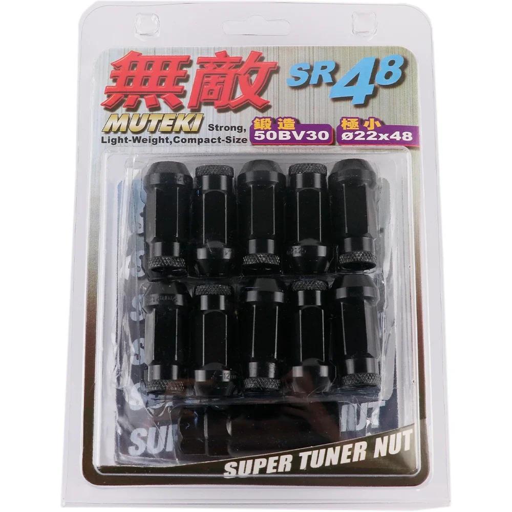 High Quality Muteki SR48 Stainless Steel Wheel Lug Nuts Wheel Rims Bolts 20pcs/set M12x1.25 чёрный