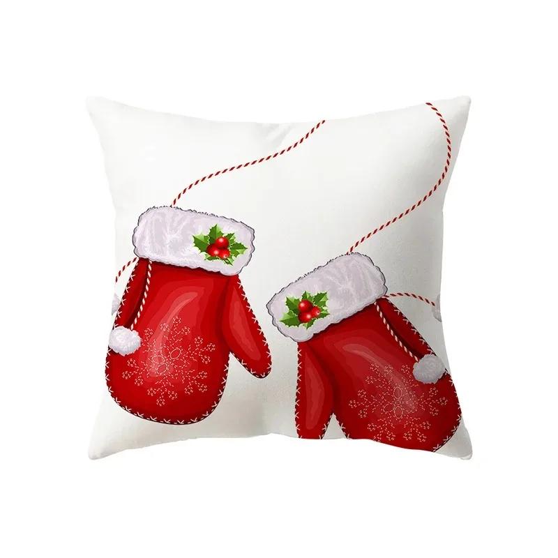 Рождественская тема декоративная наволочка с принтом украшение дома гостиная диванная подушка 45x45см 12x12Inch