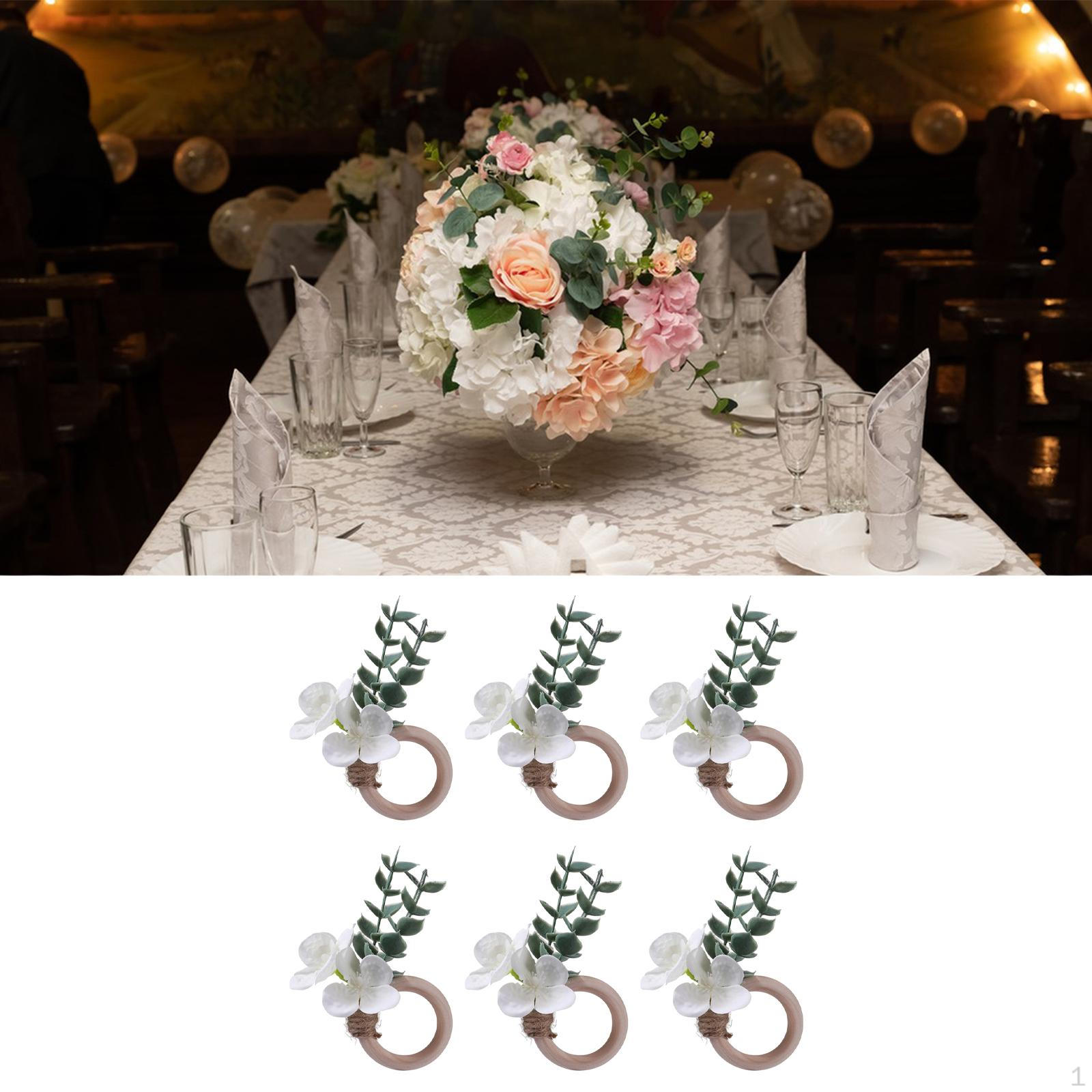 

6 Napkin Buckles, Rings, Tableware, Floral Event Decorations, Anniversary
