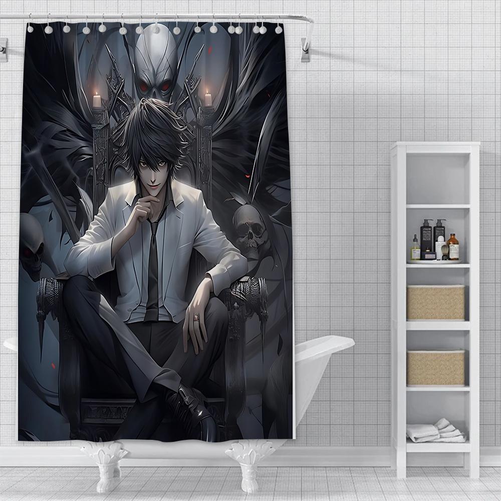 

Shower Curtain Death Note Anime Waterproof Fabric Bathroom Curtain With Hooks, Dark Themed Decorative Bath Curtain For Home Bath W60H190(CM)-1 Pcs