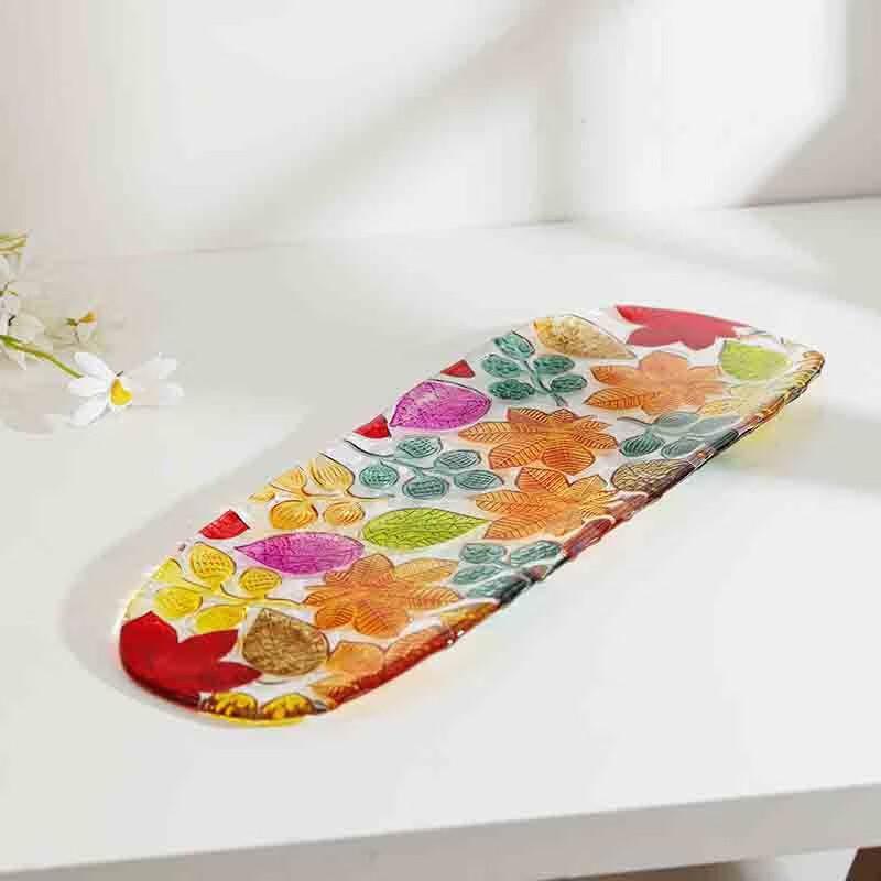 Small Light Luxury Japanese Glass Tea Tray