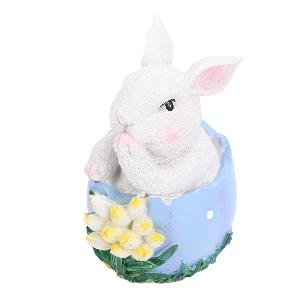 Rabbit Ornament Easter Decoration Cute Bunny Resin Figurine Adorable Rabbit Ornament for Home Blue