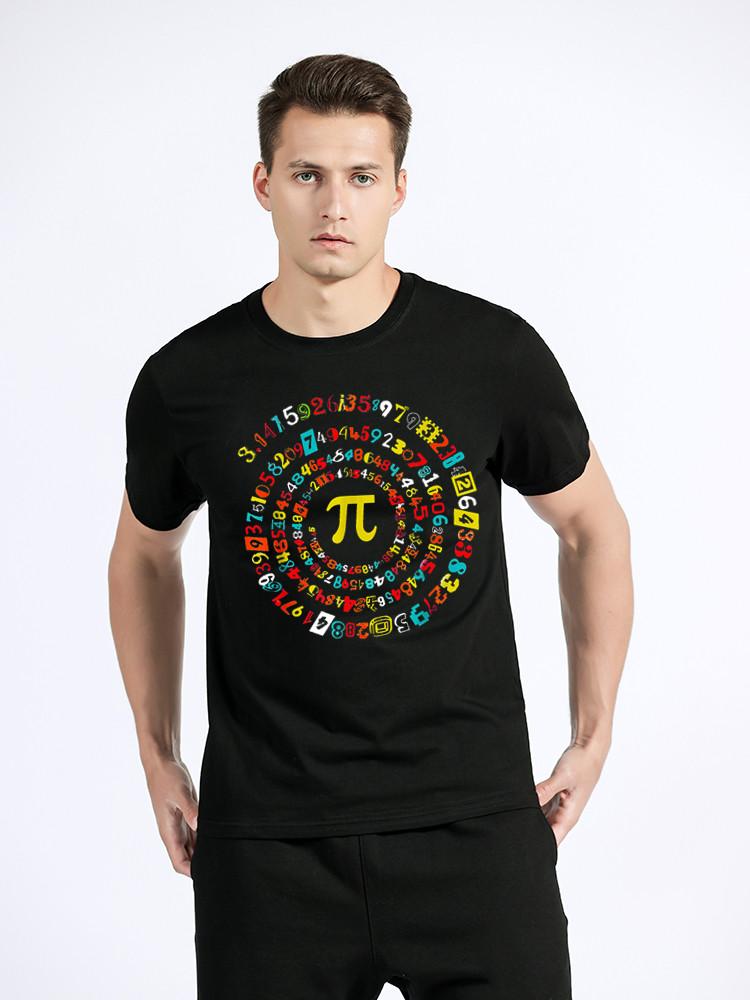 Lustiges Pi-Tag-Shirt Spirale Pi Mathe T-Shirt Für Pi-Tag 3.14 T-Shirt Oberteil T-Shirt Angepasste Baumwoll-Tops T-Shirt Einfacher Stil Für Männer