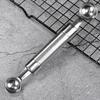 Coltello per intaglio frutta in acciaio inossidabile Doppia testa Scavino a sfera Coltello per intaglio ondulato Adatto Strumenti per cucina domestica Forniture