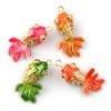 1 Piece Enamel Goldfish 3D Movable Brass Charms Orange Cubic Zirconia 18K Gold Plated Fish Ocean Jewelry Pendants 3cm x 1.5cm