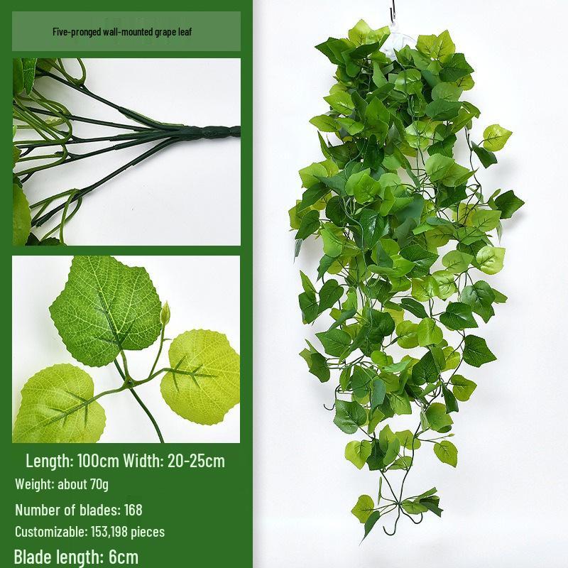 

Декоративные искусственные лозы из зеленого редиса - настенные украшения из листьев