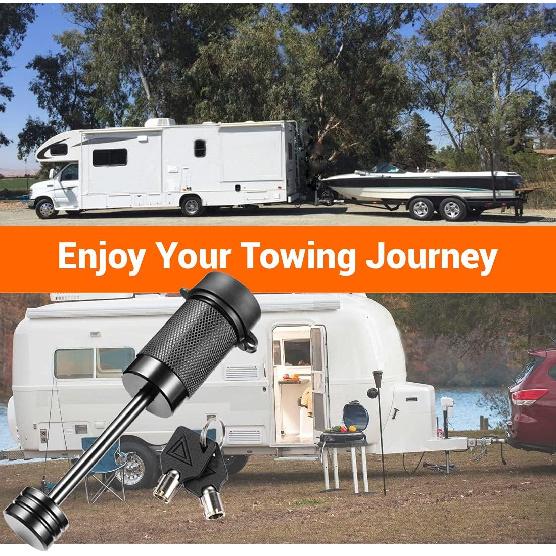 CZC AUTO Trailer Tongue Coupler Lock, Dia 1/4 Inch, 2-1/2 Inch Span Fits Latch-Type Coupler For Towing Boat Truck RV Car Trailer