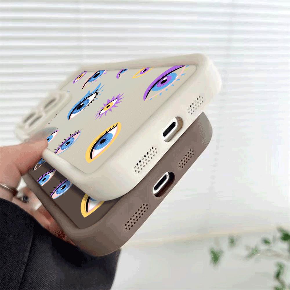 Colorful Whimsical Eye Illustrations Phone Case for iPhone 16 15 14 13 12 11 Pro Max Plus Anti Scratch, Gel Flexible Protective