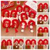Red Red Bow Hair Ring Chinese Style Headwear Princess Horsetail Holder  Hanfu Headwear