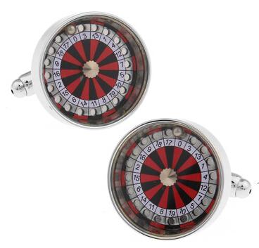 Igame Men Cuff Links Gamble Casino Series Roulette Dice Poker Jeton Design Fashion Cufflinks Wholesaleretail