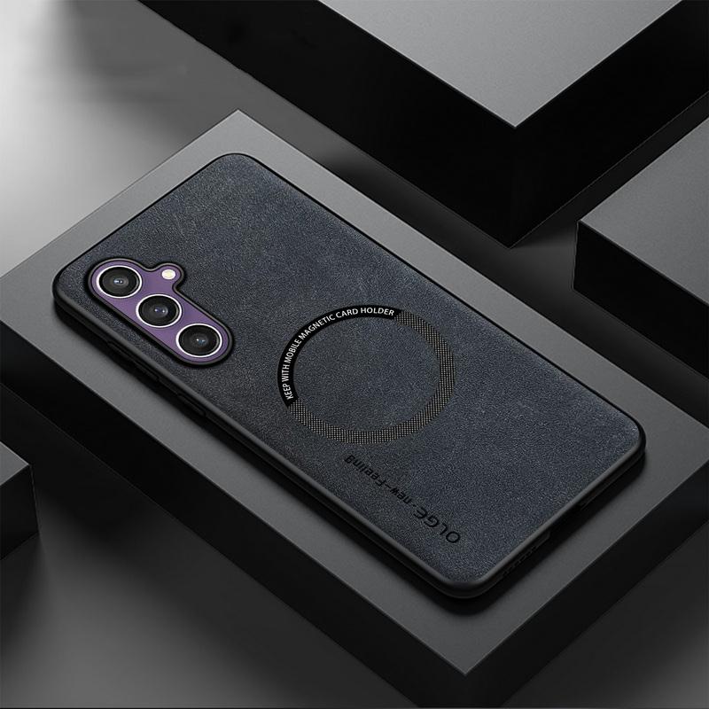 Magnetic For Magsafe Leather Case For Samsung Galaxy S25 S24 S23 S22 Ultra S23 S24 FE Luxury Wireless Charge Phone Back Cover