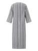 Women's European/American Cotton Linen Striped Pocket Dress