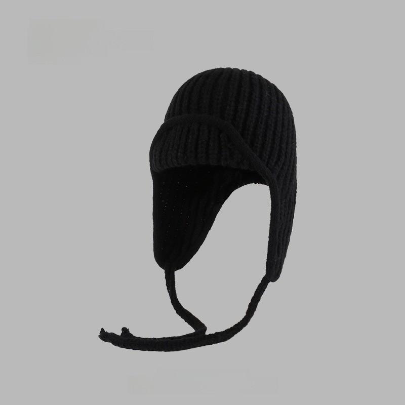 Knitted Winter Beanie Hat For Women With Earmuffs And Tie Closure Perfect For Cold Weather
