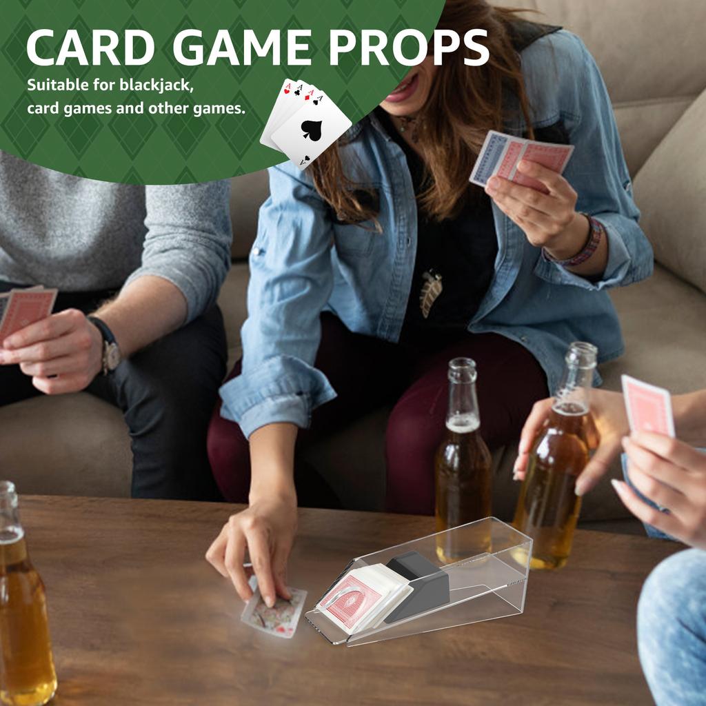 4/6 Pairs Blackjack Card Shoe Acrylic Clear Card Tray Organizer utomatic Downward Pressure Card Tray Home Poker Game Accessories