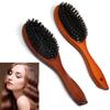 Natural Boar Bristle Hair Brush Comb Oval Anti-Static Paddle Massage Scalp Brush