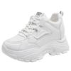 White Platform Women's Sneakers  Autumn Lace-Up Thick Bottom Sports Shoes Woman Pu Leather Breathable Walking Shoes Female