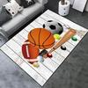 Multi-Sport Pattern Area Rug with Colorful Game Tiles Non-Slip Playroom Carpet for Sports Fans Floor Mat for Kids Room Decor