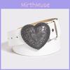 Vintage Heart Embossed Fashion Womens Belt With Alloy Buckle For Denim Jeans Accessory