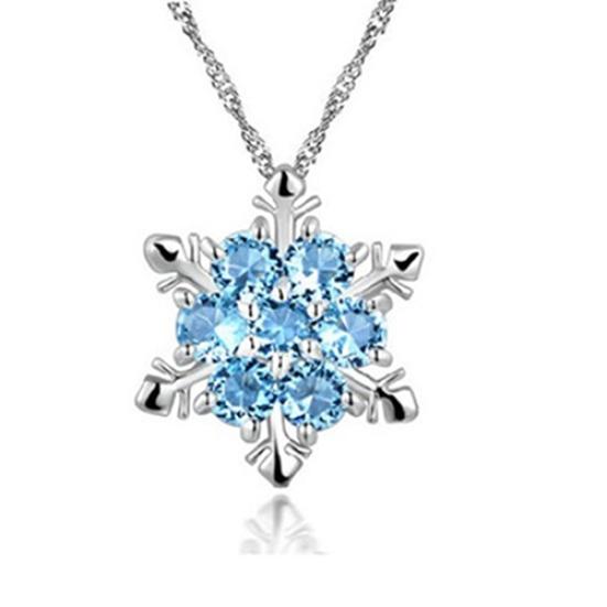 

1 шт., женское посеребренное ожерелье с ослепительной снежинкой и стразами, кулон