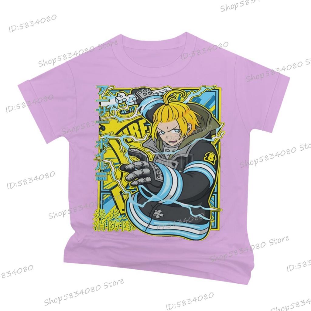 Japanese Anime Fire Force Graphic T Shirts Unisex Women Fashion Streetwear Soft Tee Unisexs Fire Force Printed Street Cool Tshirts