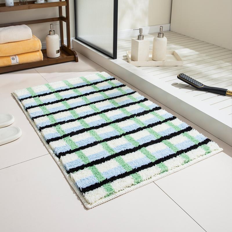 Ins Style Geometric Plaid Carpet Scandinavian Cream-Colored Floor Cushion Sofa Bedside Rug Four Seasons Universal Models