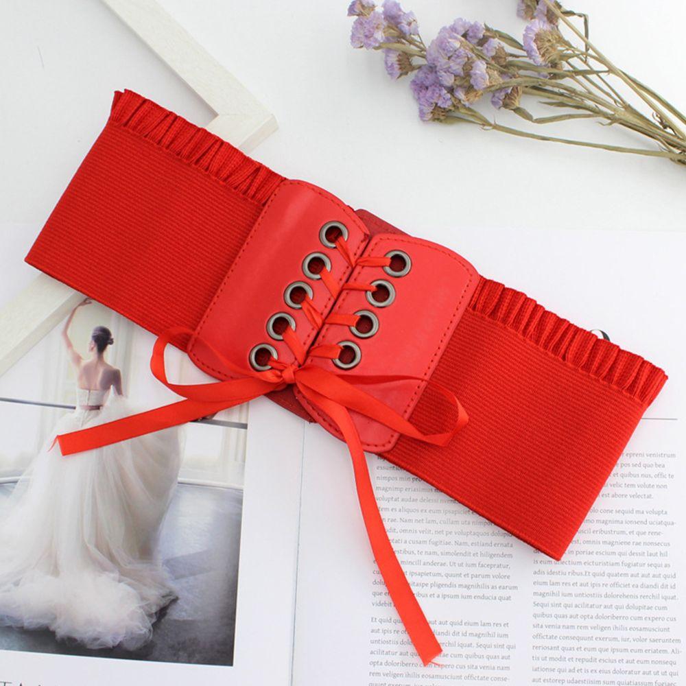 Simple and Versatile Elastic Waistband Ladies Wide Dress Elastic Retro Waistband Straps Fashion Decoration