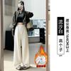 Narrow Version Wide-leg Pants Women's New Autumn and Winter Black Sweatpants Small Straight Casual Velvet Pants