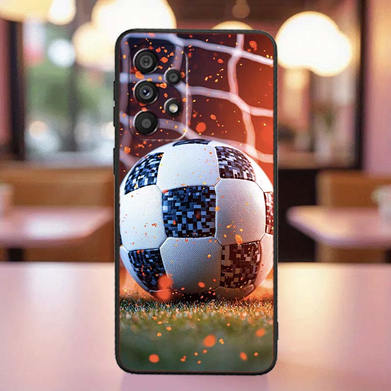 

Модный футбольный классный чехол для телефона для Samsung A41 A35 A34 A33 A32 A25 A24 A23 A21s A06 A05 A04 A03 Note 10 20 Ultra 5G Черный Galaxy A06