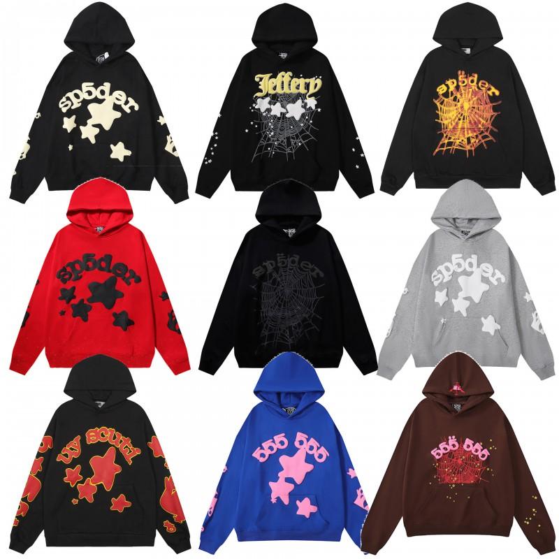 Mens Oversized Hoodie With Foil-Printed 55555 Letter Graphic Streetwear Cotton Fleece Sweatshirt Winter