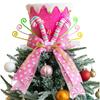 Christmas Tree Topper Gift Hat Large Pink Christmas Tree Topper Hat With Cane Candy And Striped Bow Ribbon Holiday Desk Ornament