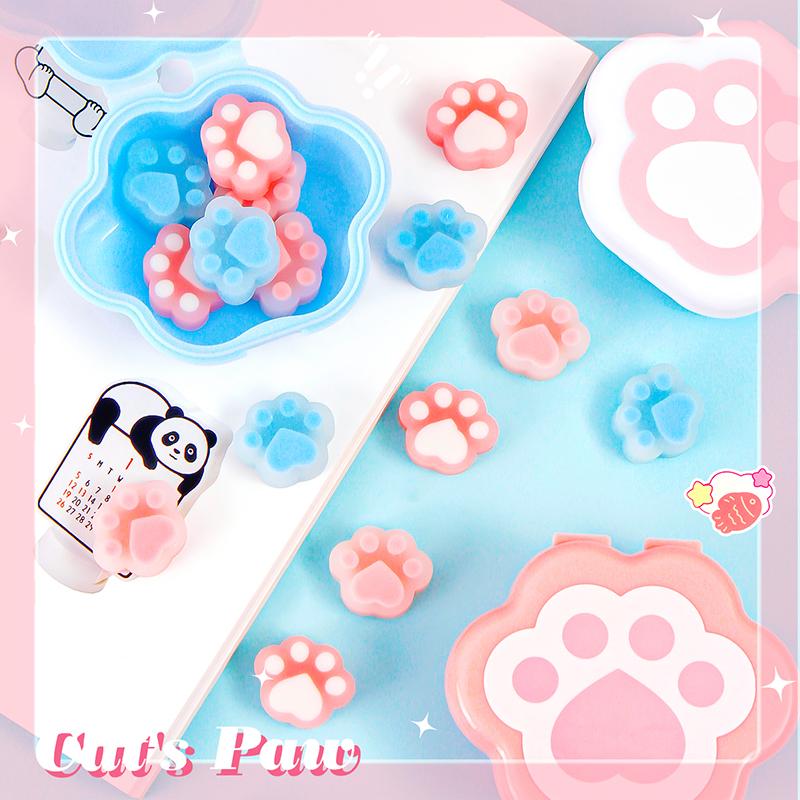 Kawaii Stationery Items Aesthetic Stationery Supplies Back To School Acsesories Cat's Paw Eraser Drawing Rubber Cute Things