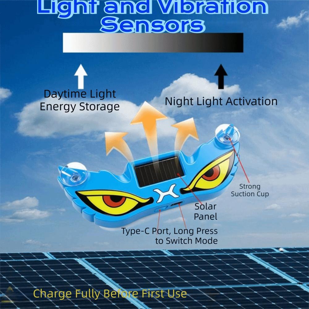Wireless Solar Powered Demon Eye Car Light Suction Cup Smart LED Lights Cool EYE Ambient Lights